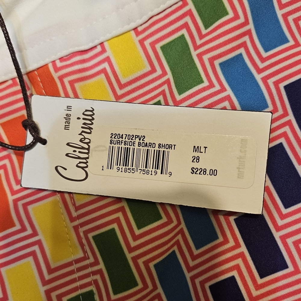 Mr. Turk Surfside Board Short Men's Swimsuit Size 28 / XS - Picture 4 of 7